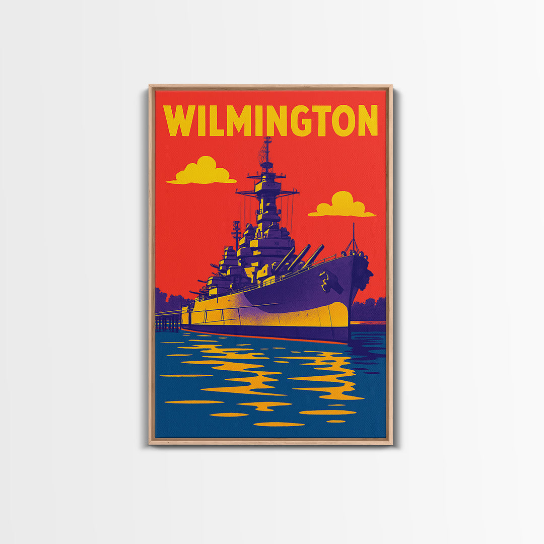 Wilmington North Carolina Travel Poster, Canvas Print, Bold Pop Art Poster, Wilmington Travel Art, Vintage Travel Print, Vintage City Poster