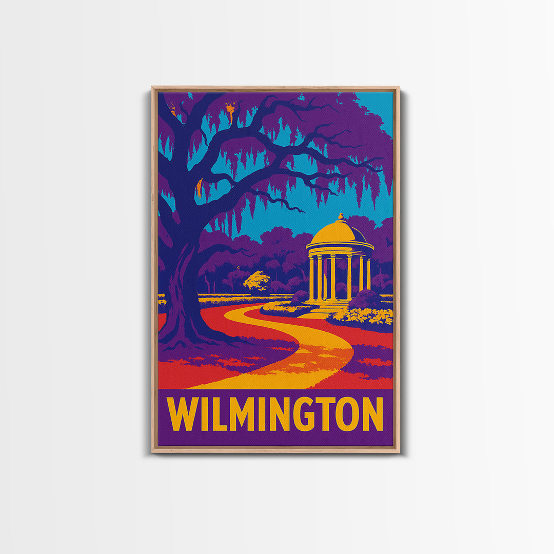 Wilmington Travel Poster, Framed Canvas Print, High Contrast City Poster, Wilmington Poster Print, Fine Art Print, Travel Art Print