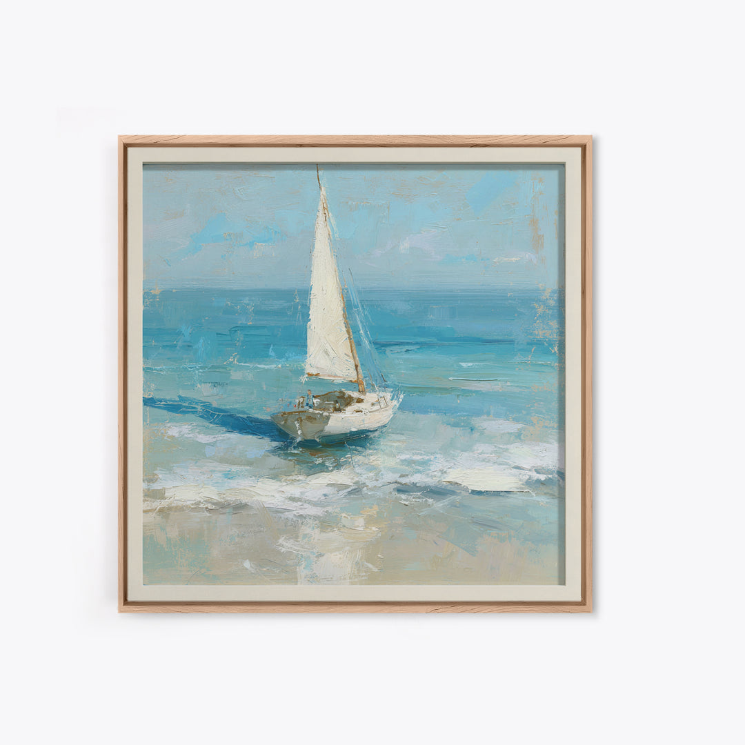 Sailboat on a Breezy Summer Horizon Canvas Print, Patio Art, Outdoor Wall Decor, Patio Decor, Fine Art, Outdoor, Yard Decor, PAT-1x1-15
