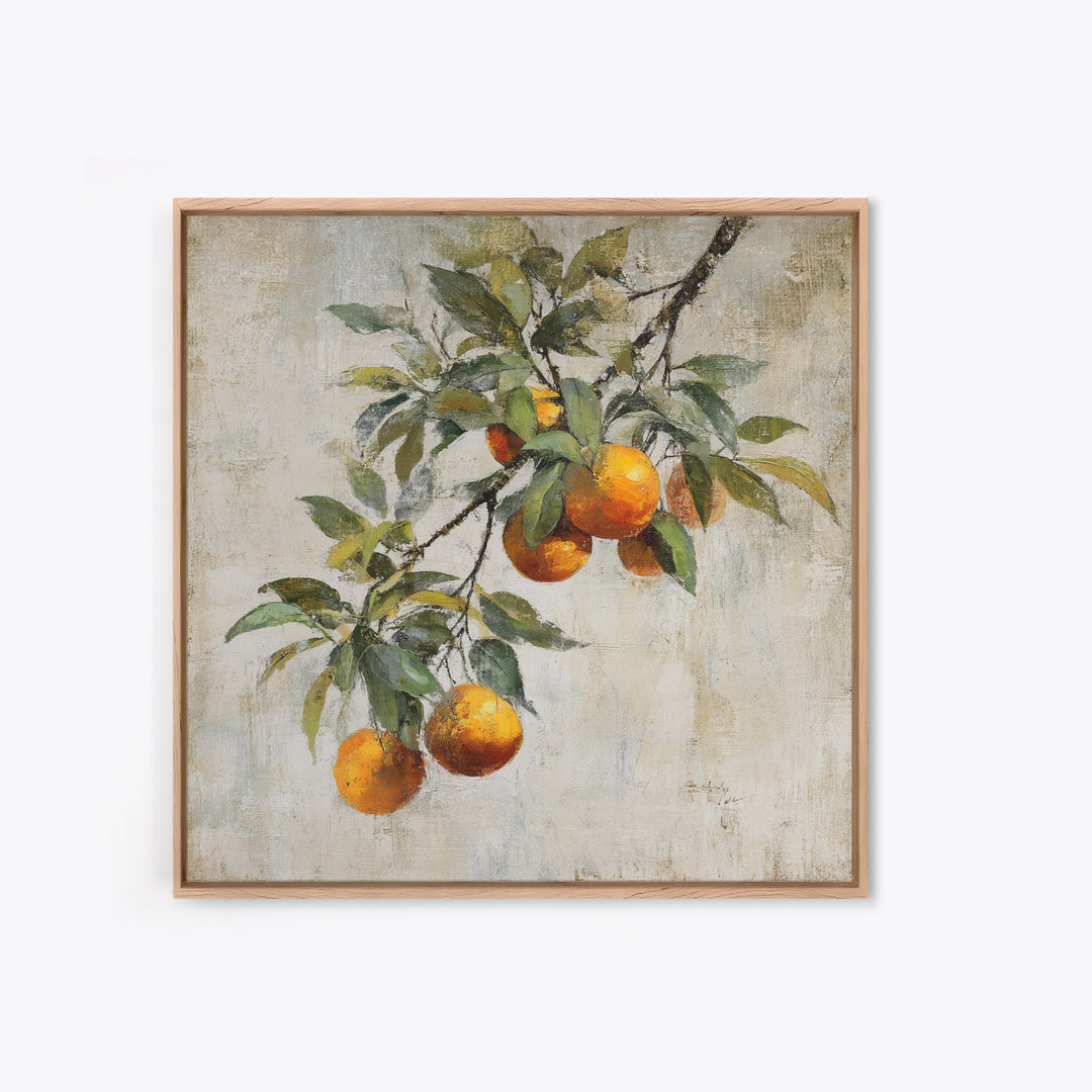 Orange Tree Branch Canvas Print, Patio Art, Coastal Wall Decor, Patio Decor, Fine Art, Outdoor, Gallery Decor, Neutral Decor, PAT-1x1-22
