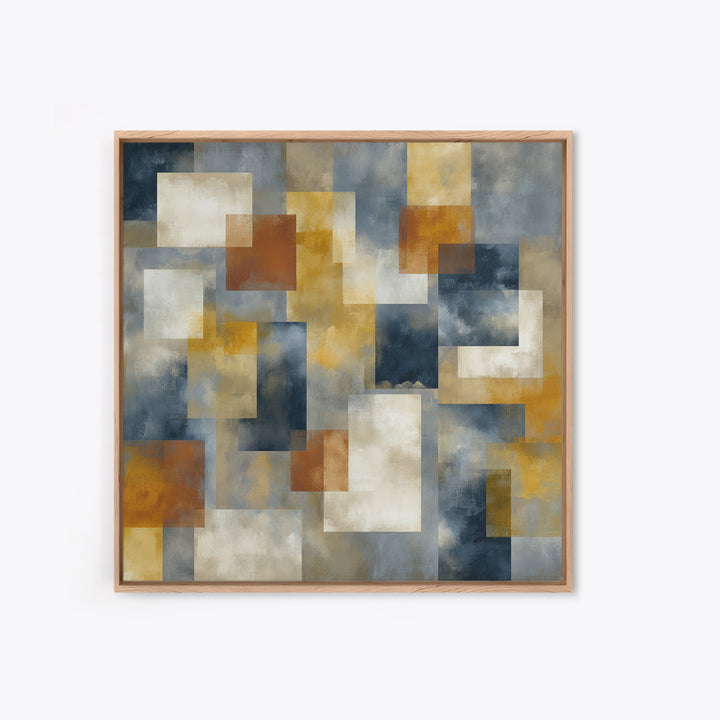 Warm Geometric Tile Pattern Framed Canvas Print, Patio Art, Yard Decor, Patio Decor, Fine Art, Outdoor, Luxury Decor, PAT-1x1-72
