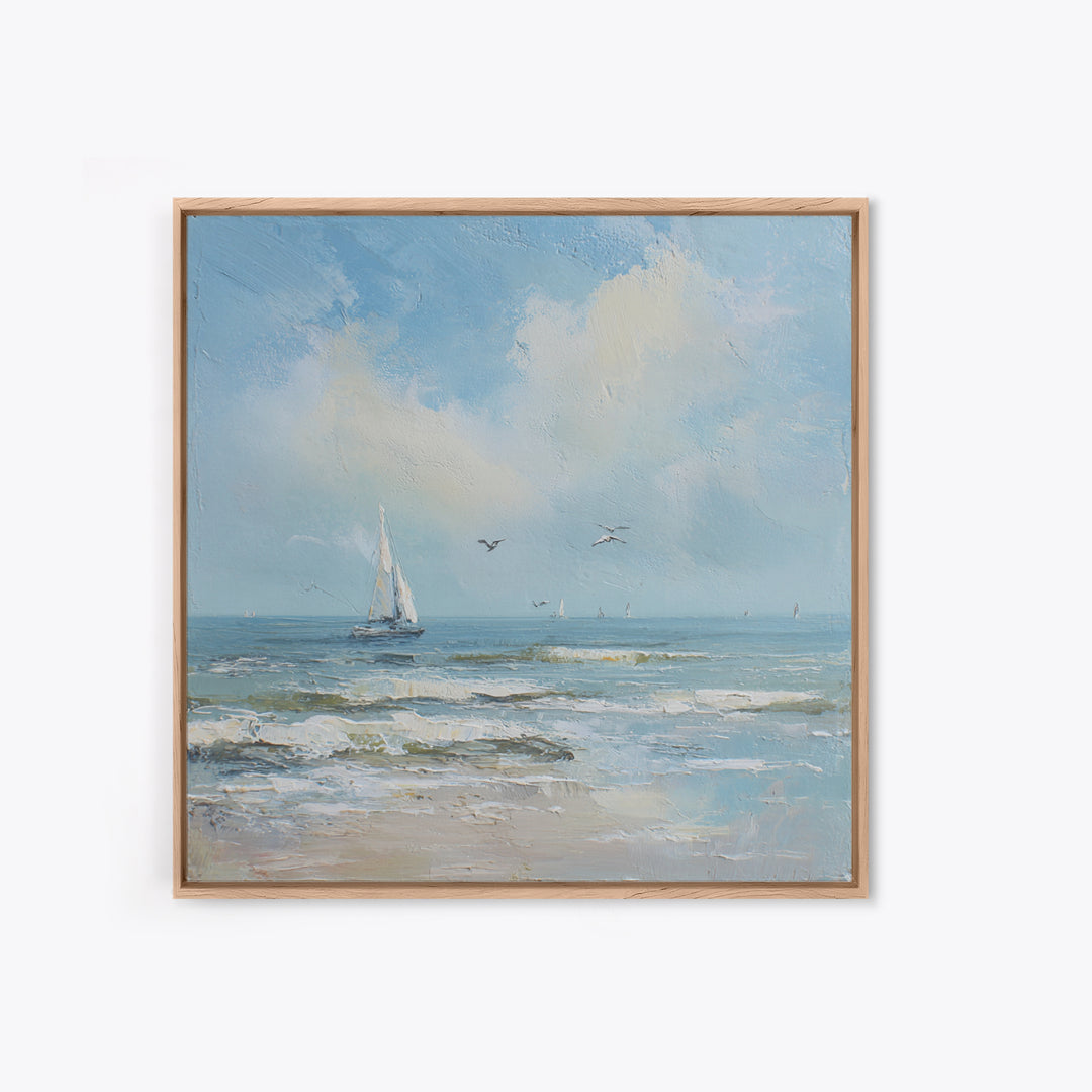Sailboat on a Breezy Summer Horizon Canvas Print, Patio Art, Boho Decor, Patio Decor, Fine Art, Outdoor, Outdoor Decor, PAT-1x1-87