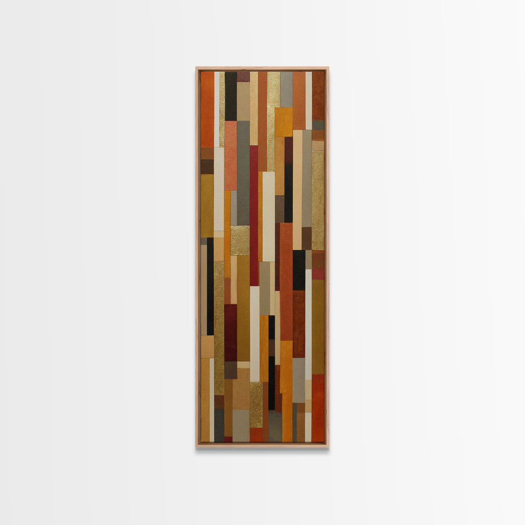 Warm Geometric Tile Pattern Canvas Print, Patio Art, Boho Decor, Patio Decor, Abstract Art, Outdoor, Outdoor Decor, PAT-1x3-12