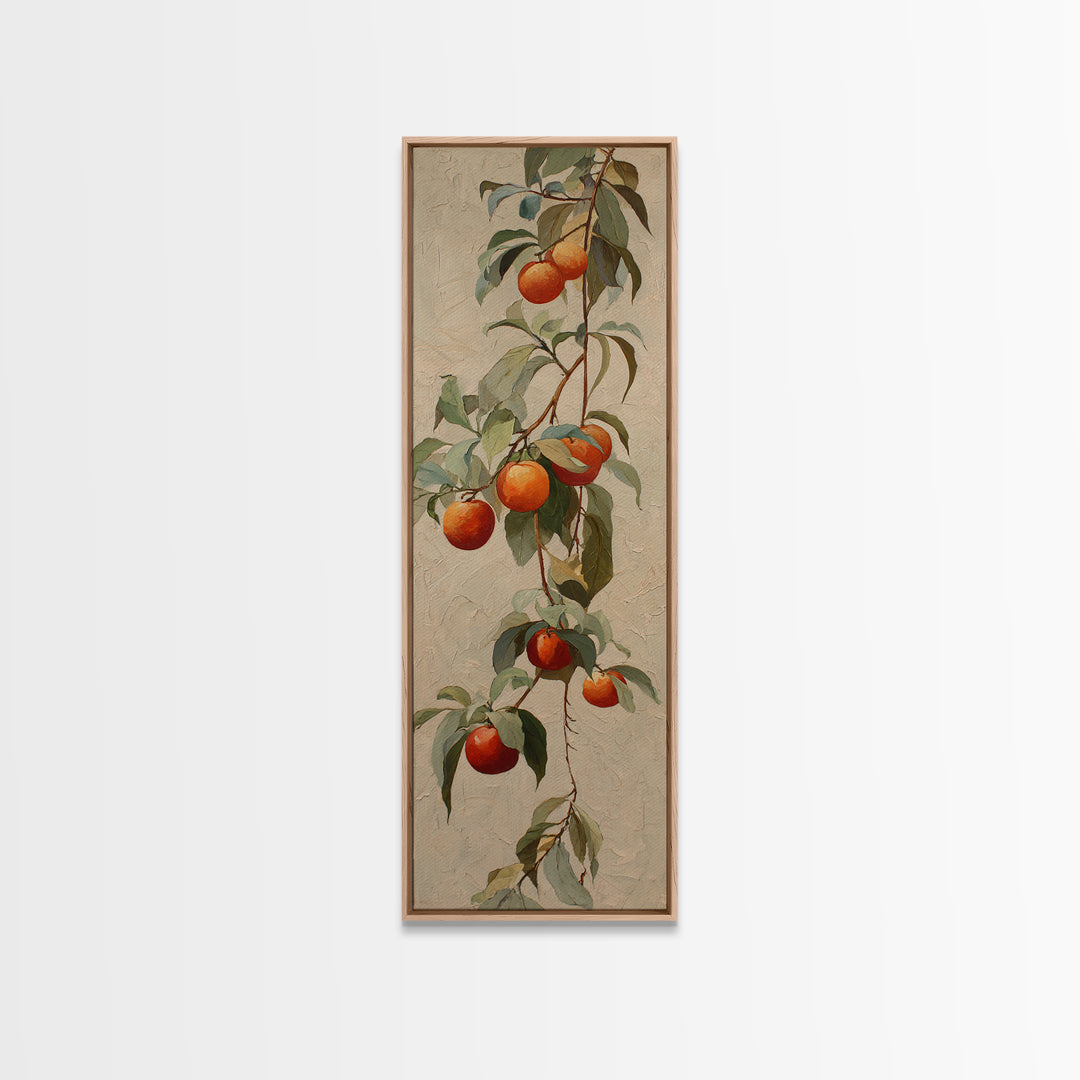 Orange Tree Branch Framed Canvas Print, Patio Art, Yard Decor, Patio Decor, Fine Art, Outdoor, Luxury Decor, Art Print, PAT-1x3-34