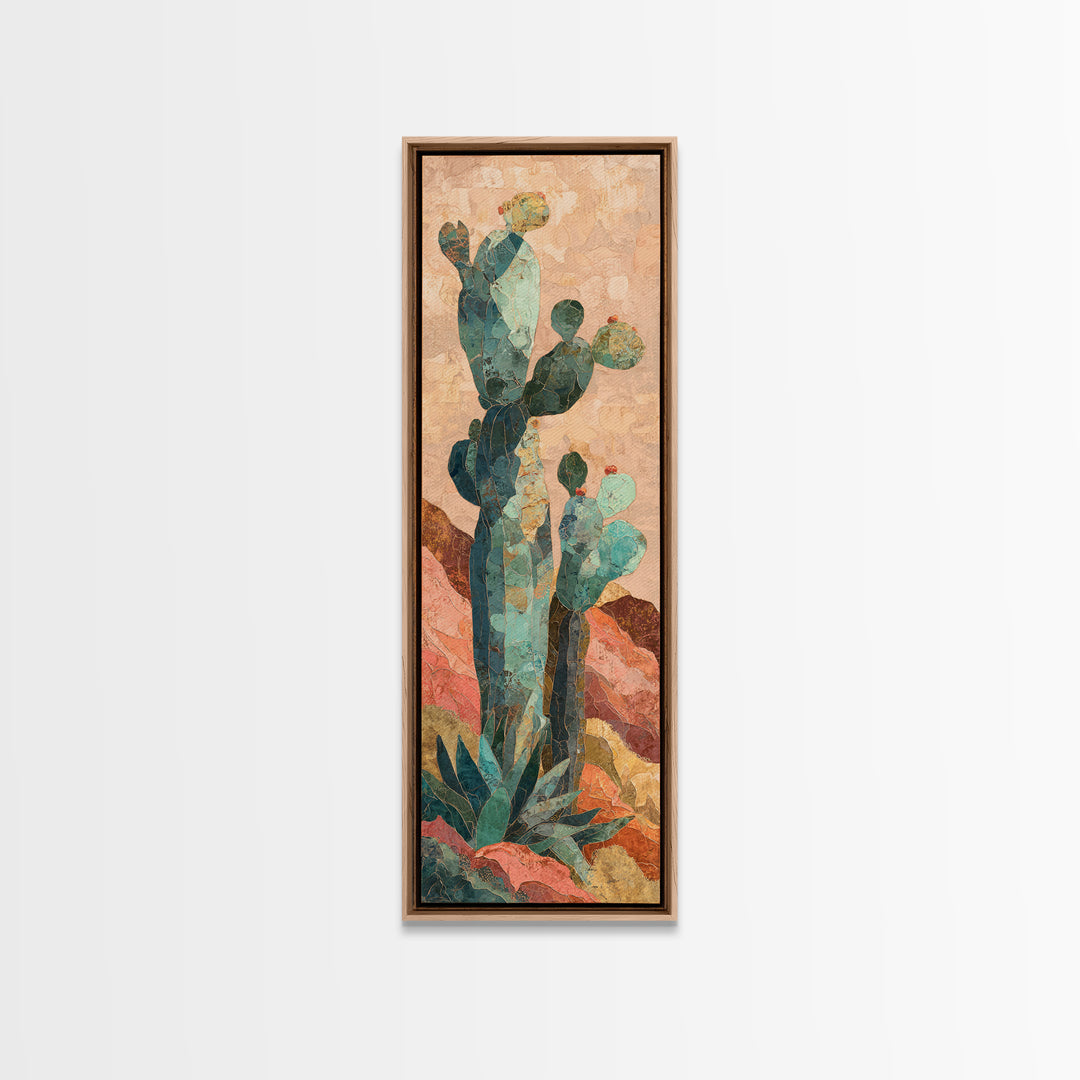 Cactus and Agave Canvas Print, Patio Art, Outdoor Decor, Patio Decor, Fine Art, Outdoor, Bar Art, Coastal Wall Decor, PAT-1x3-40