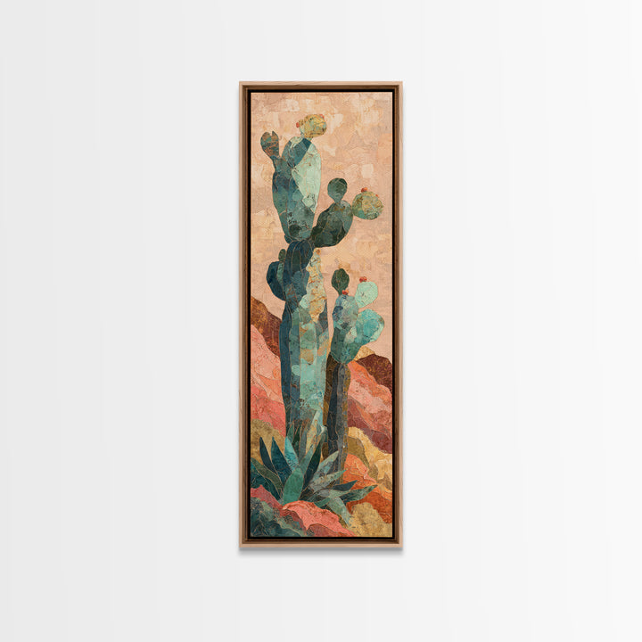 Cactus and Agave Canvas Print, Patio Art, Outdoor Decor, Patio Decor, Fine Art, Outdoor, Bar Art, Coastal Wall Decor, PAT-1x3-40