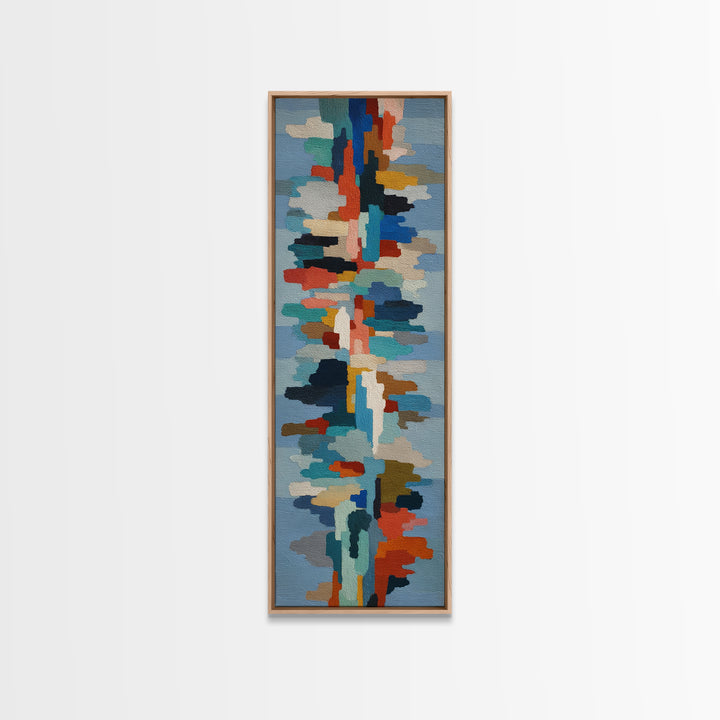 Bright Coral and Turquoise Abstract for Outdoors Canvas Print, Patio Art, Wall Art, Patio Decor, Abstract Art, Outdoor, PAT-1x3-48