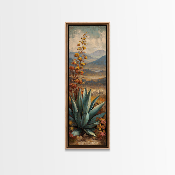 Desert Patio Agave and Bougainvillea Canvas Print, Patio Art, Family Wall Art, Patio Decor, Fine Art, Outdoor, Room Decor, PAT-1x3-5