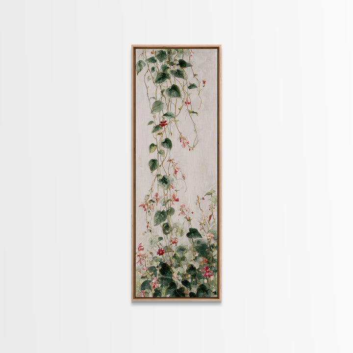 Sunset over Garden Flowers and Vines Canvas Print, Patio Art, Beach Art, Patio Decor, Fine Art, Outdoor, Neutral Decor, PAT-1x3-67