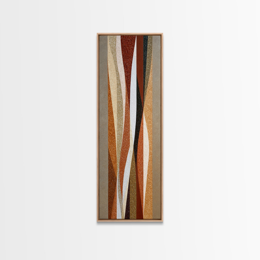 Warm Geometric Tile Pattern Framed Canvas Print, Patio Art, Outdoor Wall Art, Patio Decor, Fine Art, Outdoor, Porch Decor, PAT-1x3-84