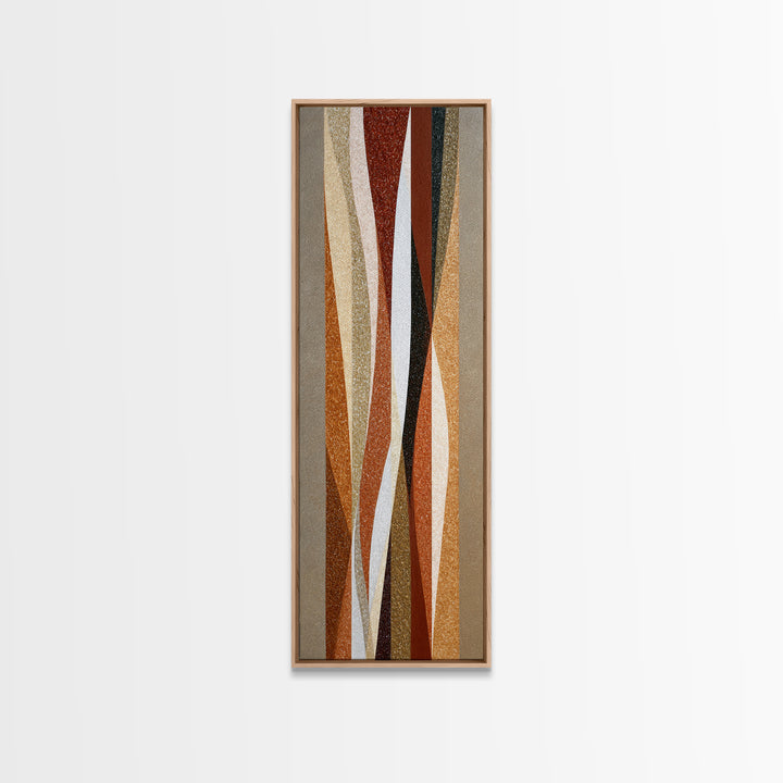 Warm Geometric Tile Pattern Framed Canvas Print, Patio Art, Outdoor Wall Art, Patio Decor, Fine Art, Outdoor, Porch Decor, PAT-1x3-84