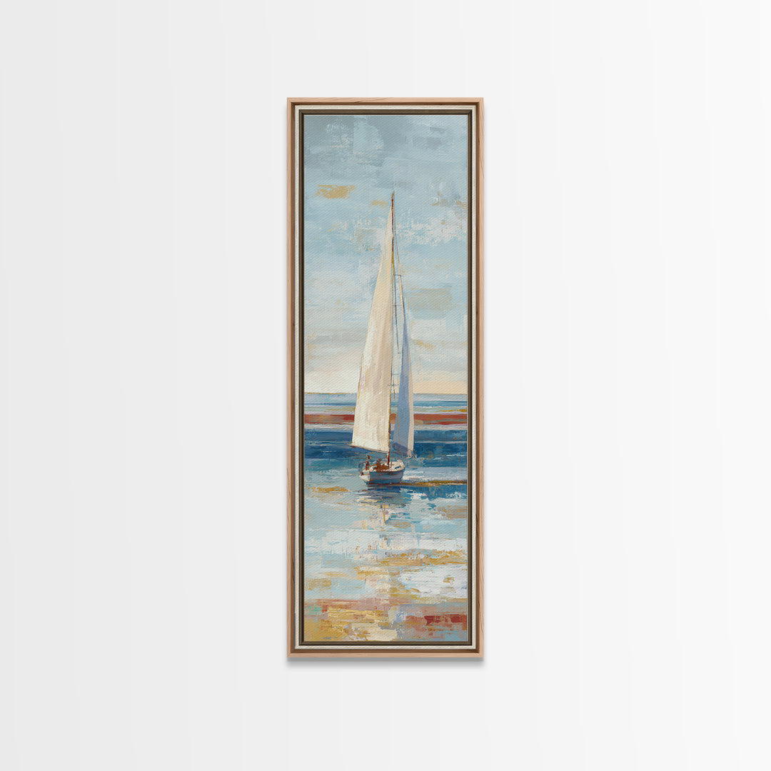 Sailboat on a Breezy Summer Horizon Canvas Print, Patio Art, Family Wall Art, Patio Decor, Fine Art, Outdoor, Room Decor, PAT-1x3-99