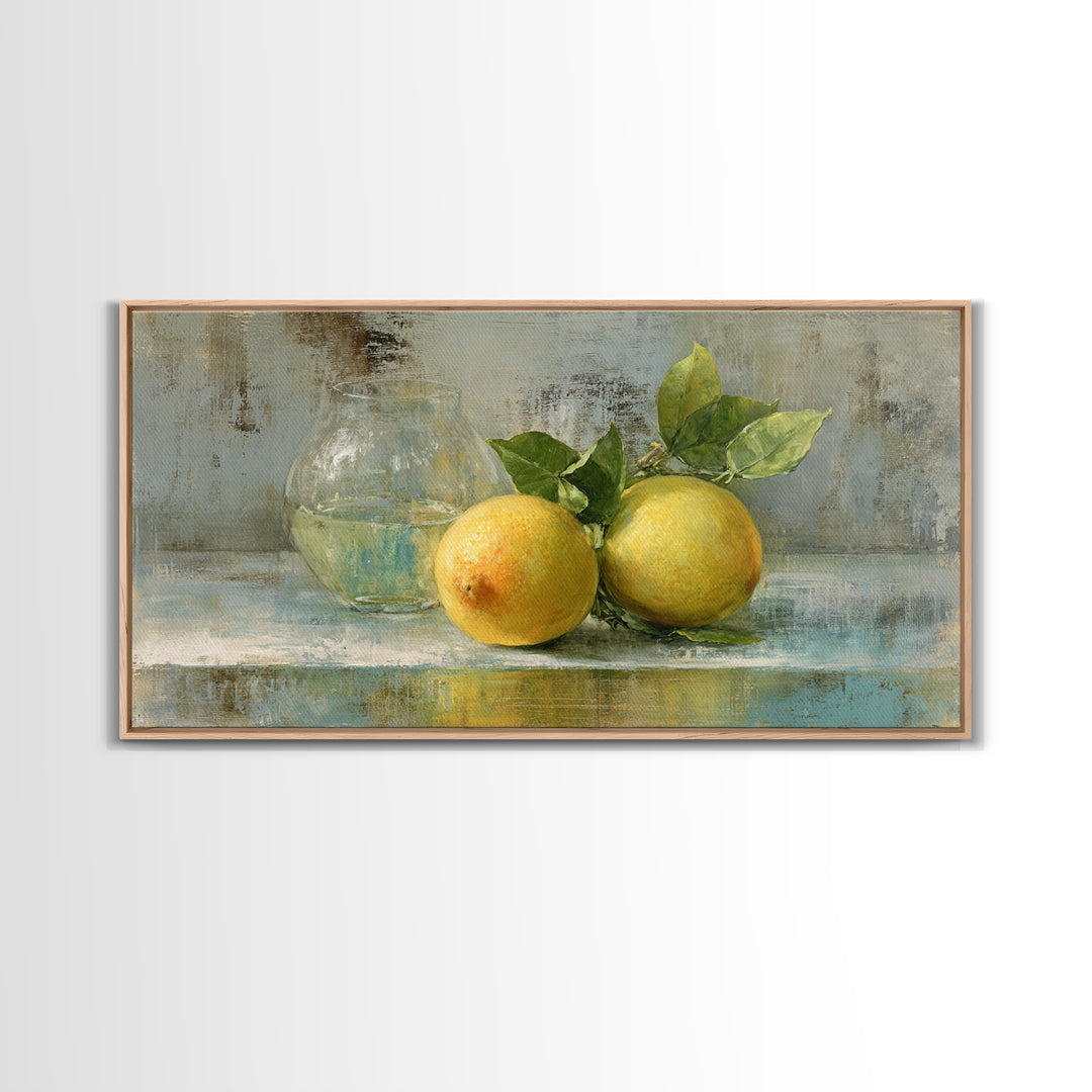 Outdoor Citrus Still Life Canvas Print, Patio Art, Garden Decor, Patio Decor, Fine Art, Outdoor, Beach Art, Beach House Decor, PAT-2x1-49