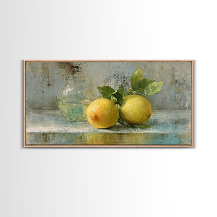 Outdoor Citrus Still Life Canvas Print, Patio Art, Garden Decor, Patio Decor, Fine Art, Outdoor, Beach Art, Beach House Decor, PAT-2x1-49
