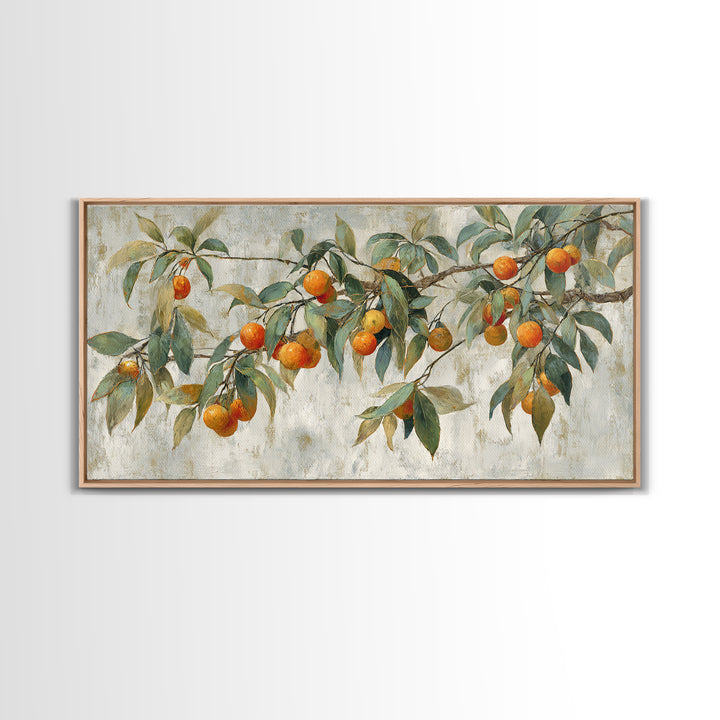 Orange Tree Branch Canvas Print, Patio Art, Textured Painting, Patio Decor, Fine Art, Outdoor, Outdoor Wall Art, Western Decor, PAT-2x1-66