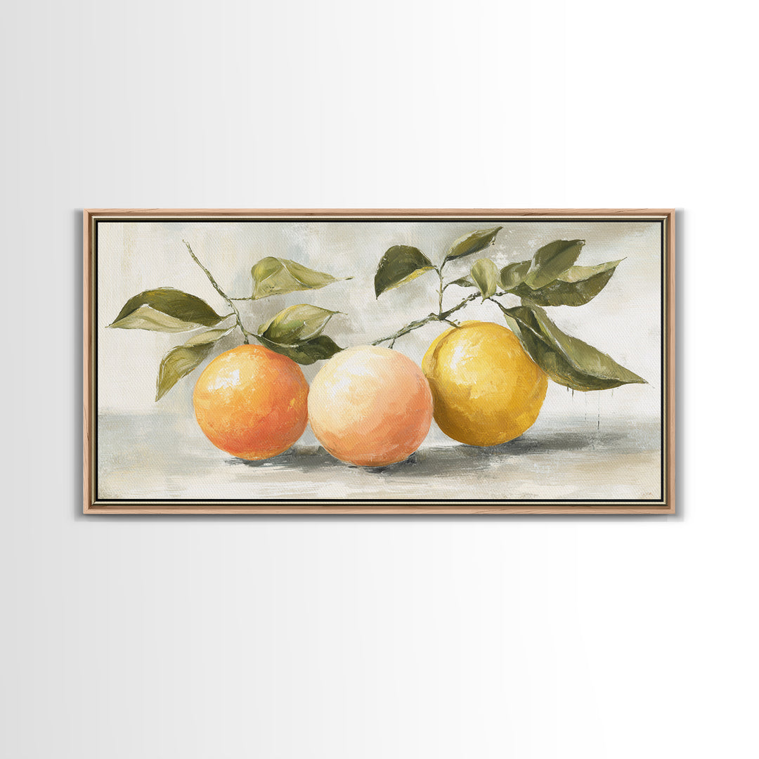Outdoor Citrus Still Life Framed Canvas Print, Patio Art, Outdoor Wall Decor, Patio Decor, Fine Art, Outdoor, Yard Decor, PAT-2x1-97