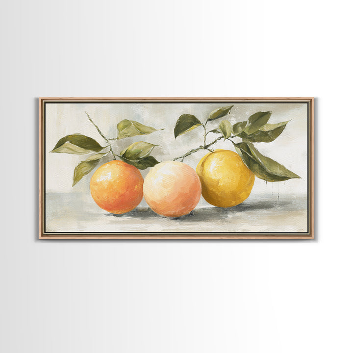 Outdoor Citrus Still Life Framed Canvas Print, Patio Art, Outdoor Wall Decor, Patio Decor, Fine Art, Outdoor, Yard Decor, PAT-2x1-97