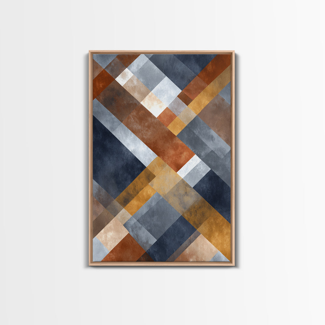 Warm Geometric Tile Pattern Canvas Print, Patio Art, Mixed Media Art, Patio Decor, Abstract Art, Outdoor, Art Print, Room Decor, PAT-2x3-32