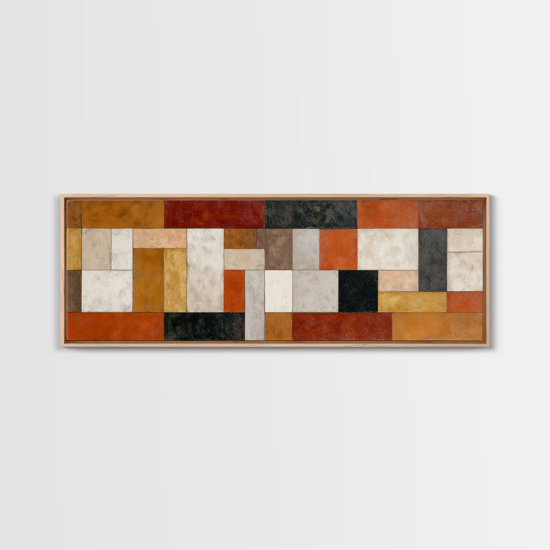 Warm Geometric Tile Pattern Canvas Print, Patio Art, Gallery Decor, Patio Decor, Fine Art, Outdoor, Contemporary Art, PAT-3x1-40