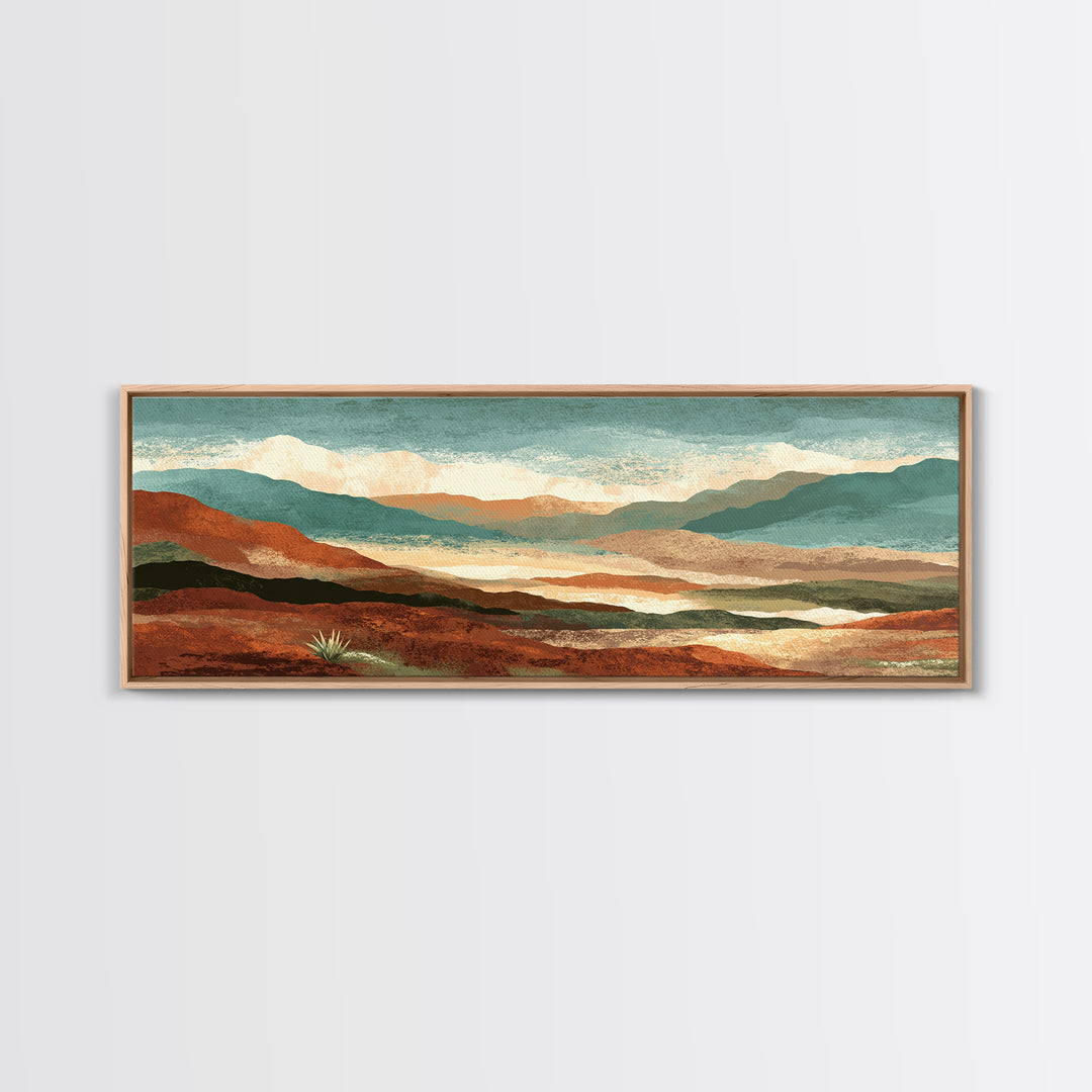 Desert Patio Agave and Bougainvillea Framed Canvas Print, Patio Art, Porch Decor, Patio Decor, Outdoor, Fine Art Print, PAT-3x1-57