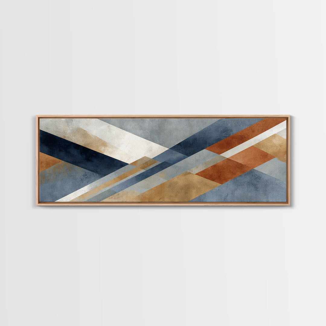 Warm Geometric Tile Pattern Canvas Print, Patio Art, Minimalist Decor, Patio Decor, Abstract Art, Outdoor, Yard Art, Metal Art, PAT-3x1-88