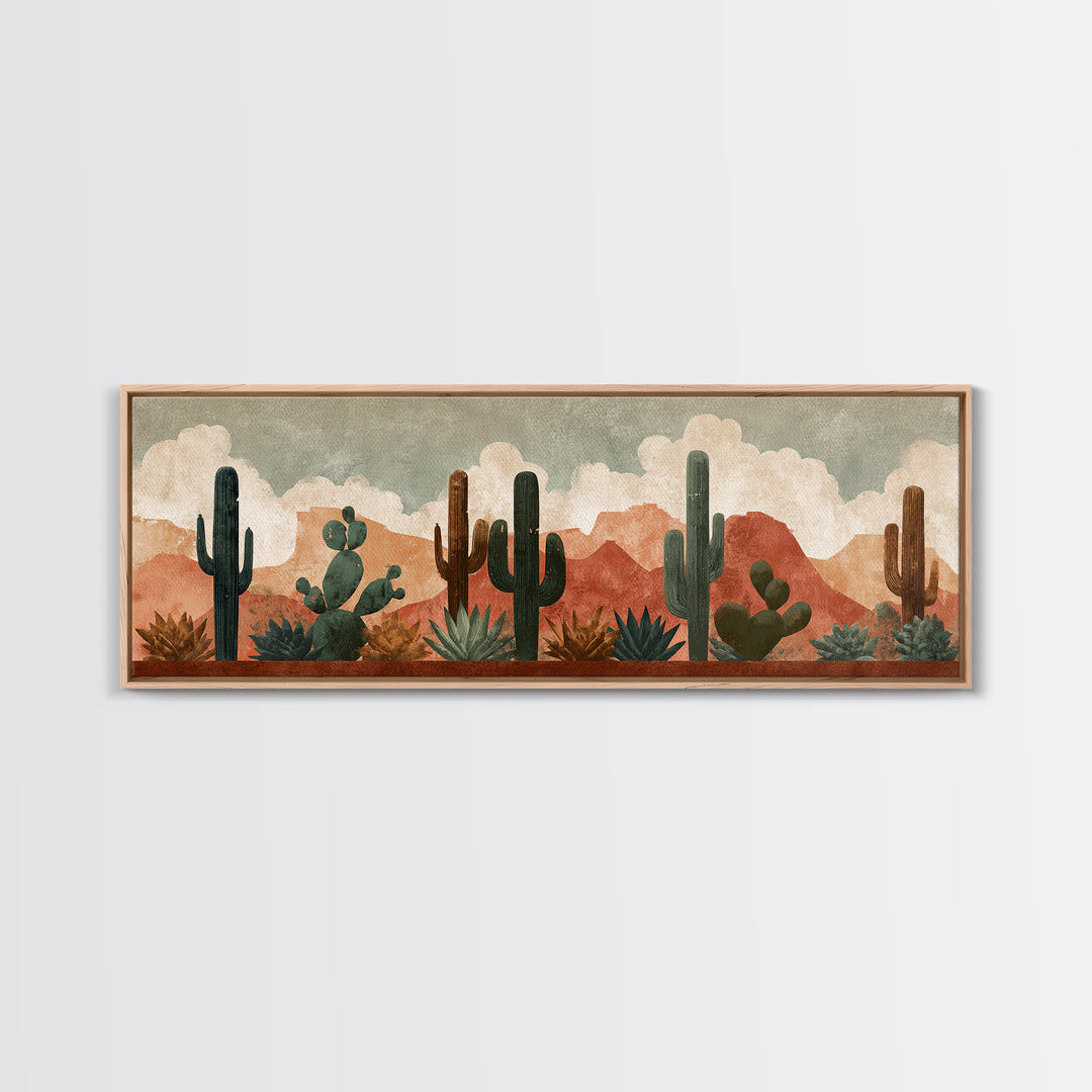 Cactus and Agave Canvas Print, Patio Art, Metal Wall Art, Patio Decor, Oil Painting, Outdoor, Coastal Wall Decor, Beach Art, PAT-3x1-92