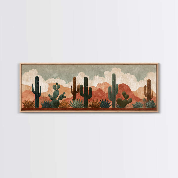 Cactus and Agave Canvas Print, Patio Art, Metal Wall Art, Patio Decor, Oil Painting, Outdoor, Coastal Wall Decor, Beach Art, PAT-3x1-92