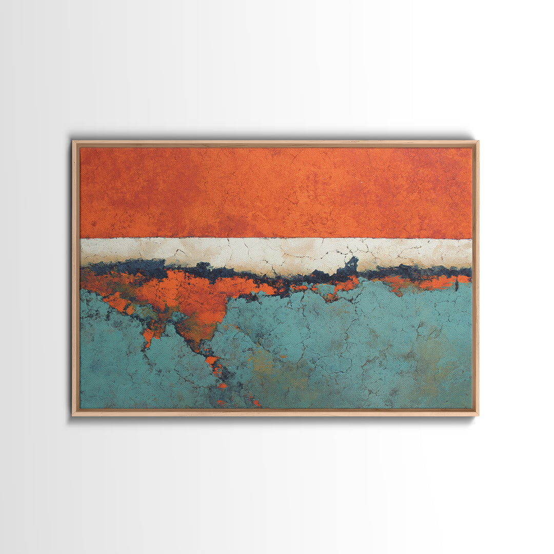 Bright Coral and Turquoise Abstract for Outdoors Canvas Print, Patio Art, Floral Wall Art, Patio Decor, Abstract Art, Outdoor, PAT-3x2-16