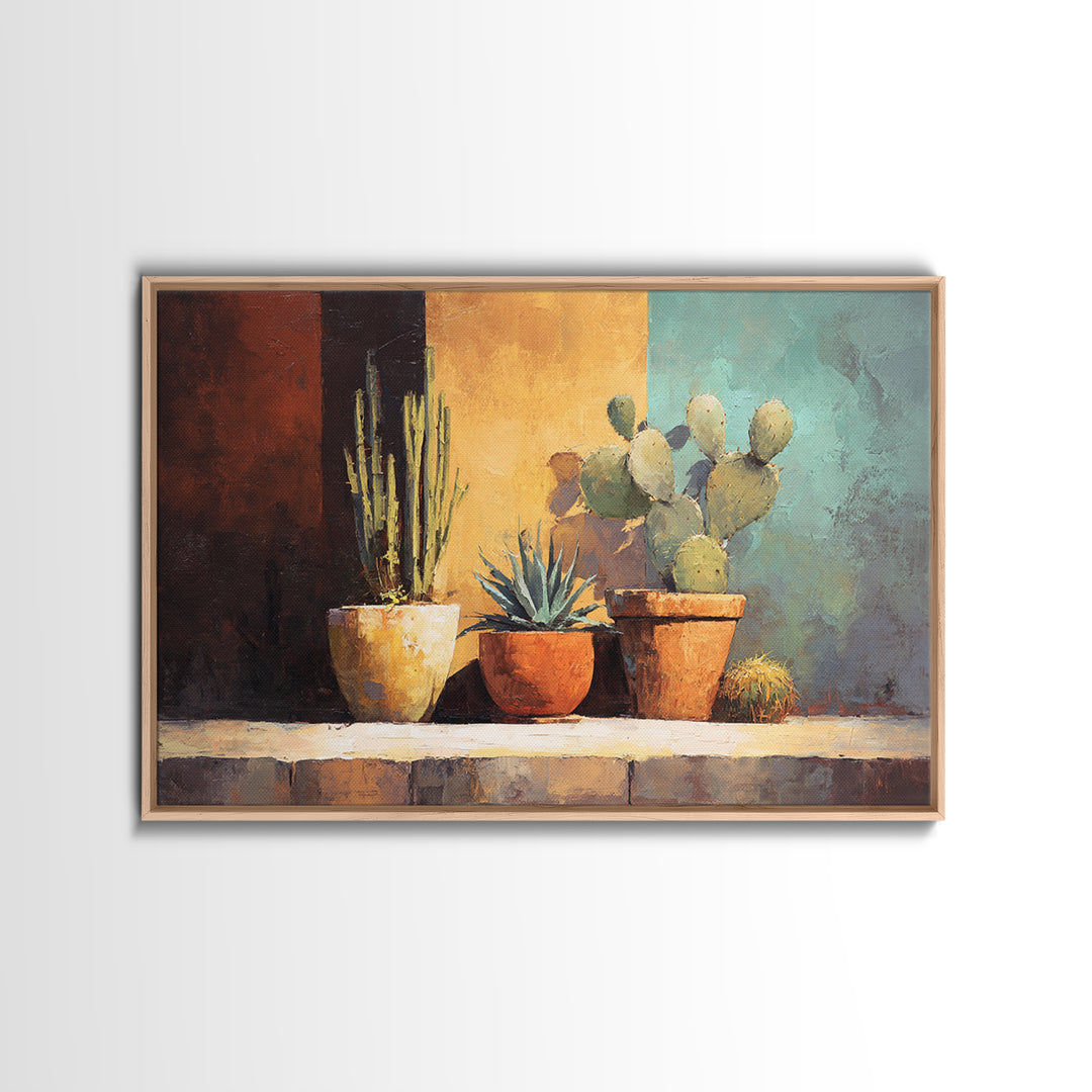 Cactus and Agave Canvas Print, Patio Art, Coastal Wall Decor, Patio Decor, Fine Art, Outdoor, Gallery Decor, Neutral Decor, PAT-3x2-32