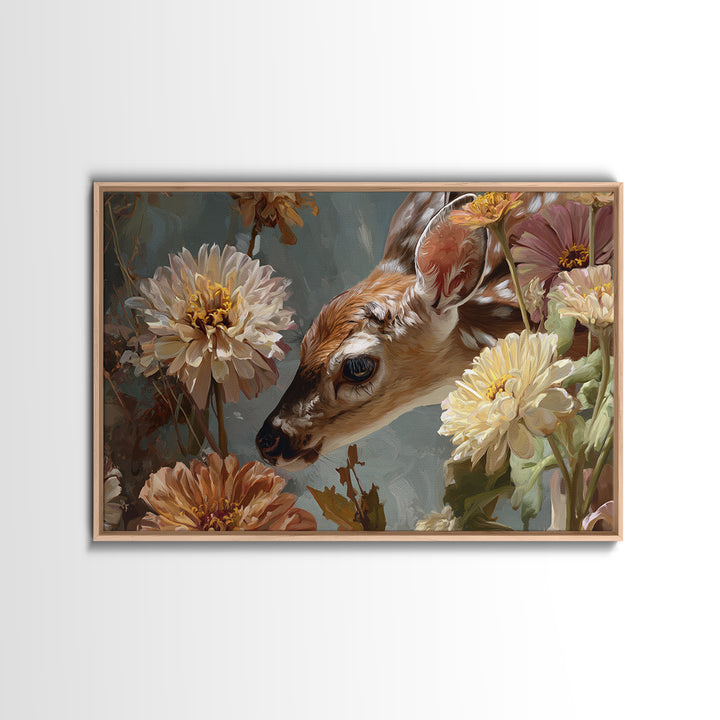 Butterfly Garden with Zinnias and Daisies Framed Canvas Print, Patio Art, Floral Art, Patio Decor, Fine Art, Outdoor, PAT-3x2-41