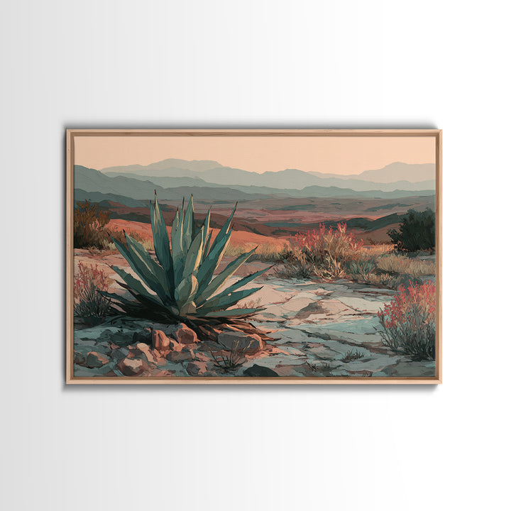 Desert Patio Agave and Bougainvillea Framed Canvas Print, Patio Art, Lake House Decor, Patio Decor, Fine Art, Outdoor, PAT-3x2-45