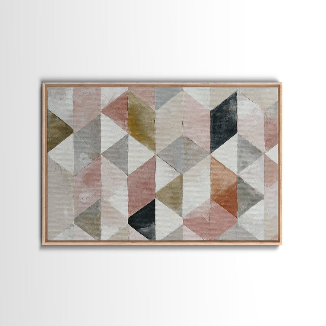 Warm Geometric Tile Pattern Canvas Print, Patio Art, Bar Art, Patio Decor, Fine Art, Outdoor, Outdoor Art, Gallery Decor, PAT-3x2-52