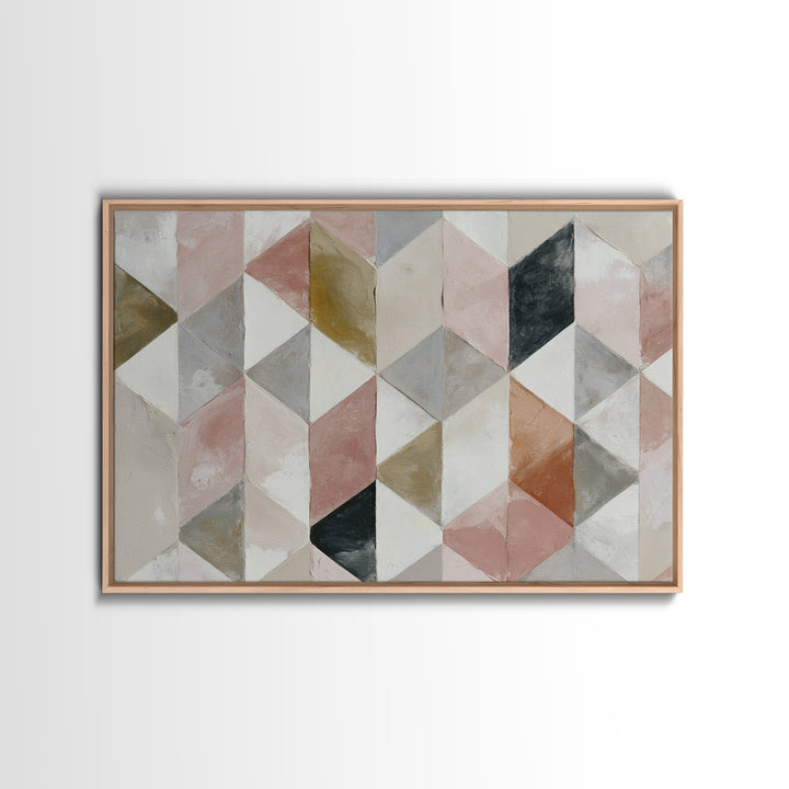 Warm Geometric Tile Pattern Canvas Print, Patio Art, Bar Art, Patio Decor, Fine Art, Outdoor, Outdoor Art, Gallery Decor, PAT-3x2-52