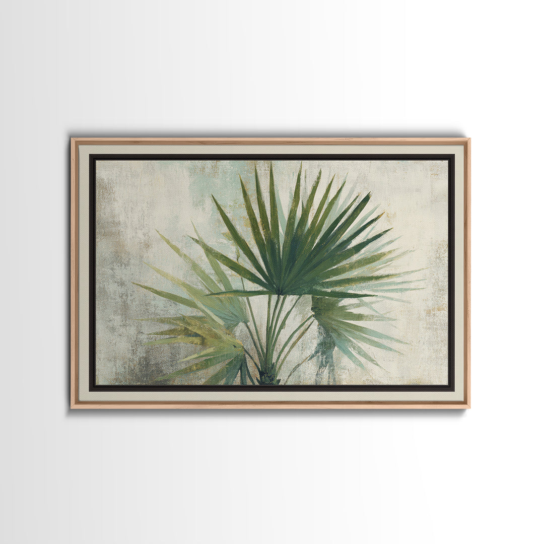 Tropical Palm Fronds Framed Canvas Print, Patio Art, Gallery Decor, Patio Decor, Fine Art, Outdoor, Contemporary Art, PAT-3x2-77