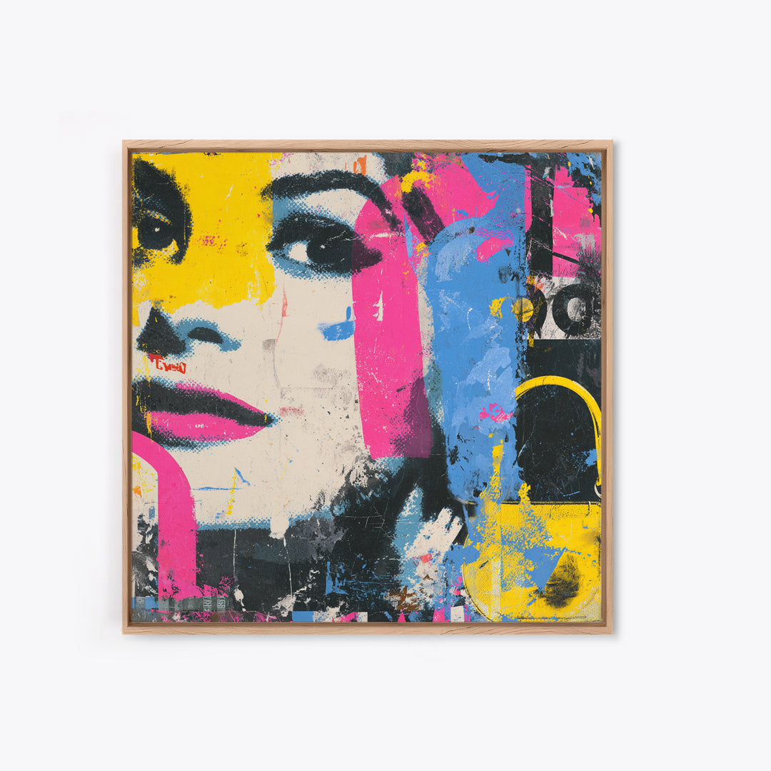 Shopping Bag Fashion Graphic Without Brands Framed Canvas Print, Pop Art, Wall Decor, Living Room Decor, Fine Art, Pop, POP-1x1-96