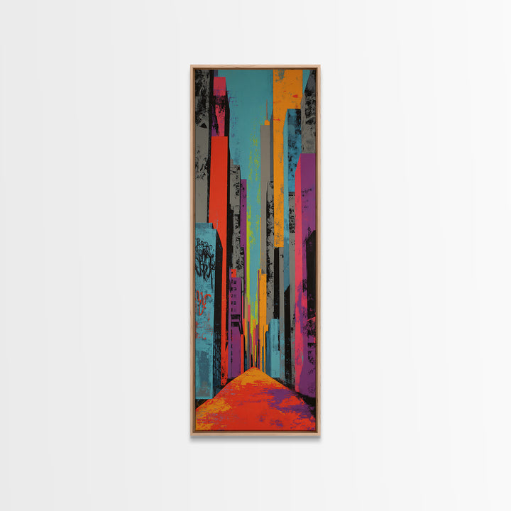 Comic Book City Skyline Canvas Print, Pop Art, Modern Art, Living Room Decor, Abstract Art, Pop, Modern Decor, Fine Art Print, POP-1x3-89