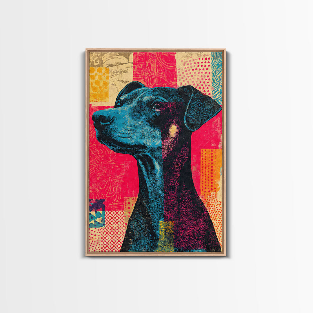 Pop Art Dog Portrait Canvas Print, Pop Art, Gallery Decor, Living Room Decor, Fine Art, Pop, Contemporary Art, Wall Art, POP-2x3-15