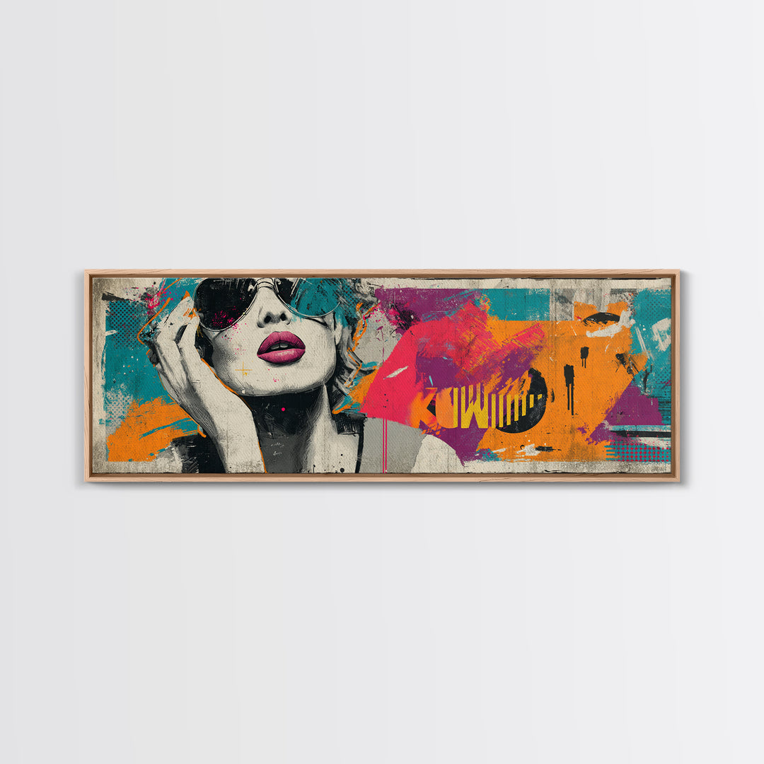 Shopping Bag Fashion Graphic Without Brands Canvas Print, Pop Art, Mexican Art, Living Room Decor, Fine Art, Pop, Neutral Decor, POP-3x1-16