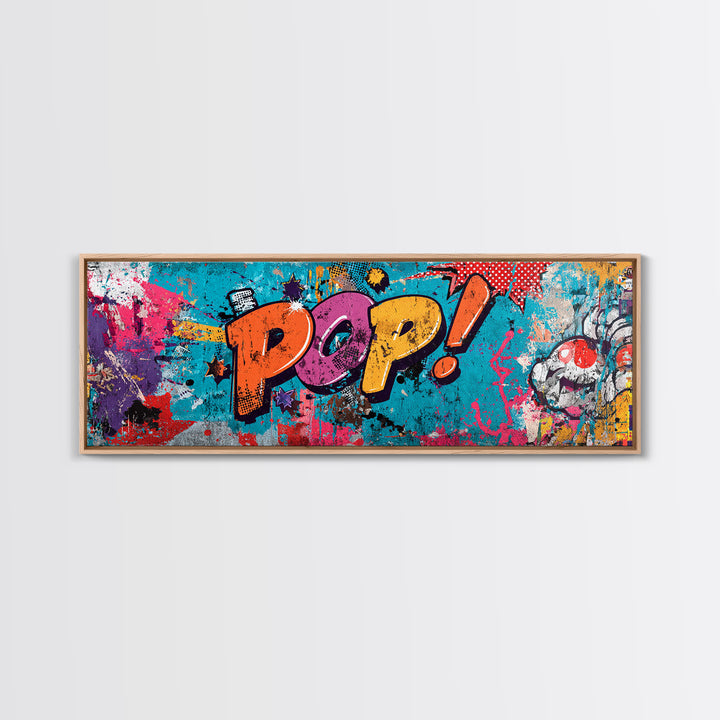 Retro Soda Bottle Framed Canvas Print, Pop Art, Pet Portrait, Living Room Decor, Fine Art, Pop, Modern Art, Food Art, POP-3x1-67