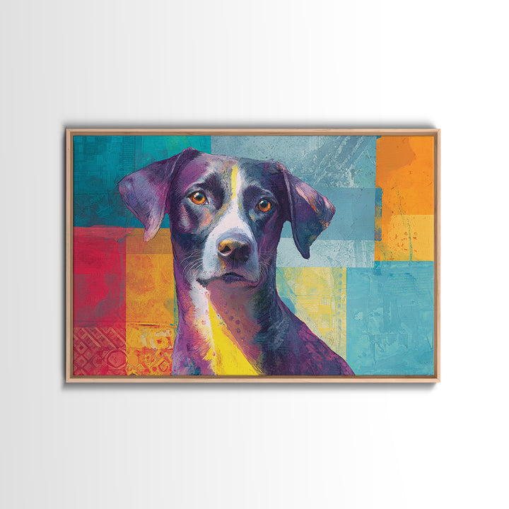 Pop Art Dog Portrait Canvas Print, Pop Art, Wall Art, Living Room Decor, Fine Art, Pop, Original Art, Canvas Wall Art, POP-3x2-83