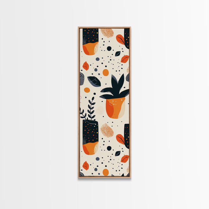 Boho Botanical Wall Art, Framed Canvas Print, Cute Minimalist Decoe, Wood Frame Wall Art, Vintage Inspired Decor