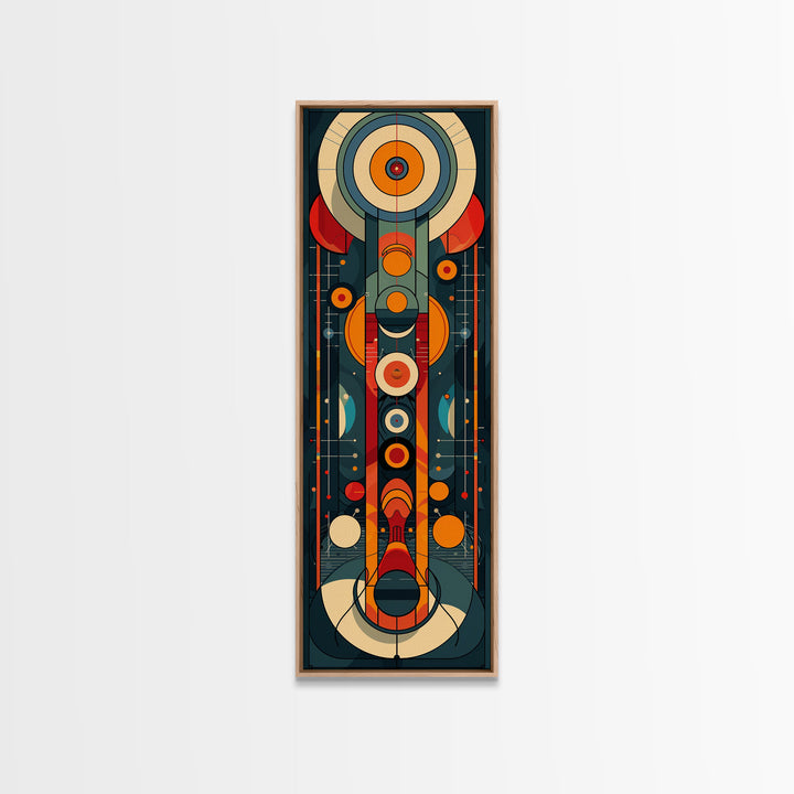 Retro Art Deco Geometric Patterns Wall Art Framed Canvas Print, Scifi / Science Fiction Decor