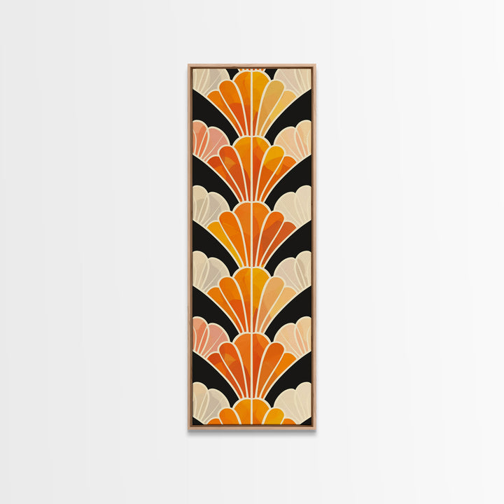 Art Deco Sea Shells Framed Canvas Print, Roaring 20s Inspired Wall Art, Wood Frame Decor, Retro / Vintage Inspired Home Decor