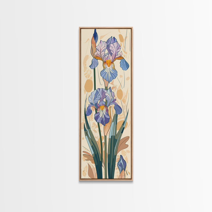 Canvas Print Delicate Iris Flowers In Pastel Colors, Elegant Floral Art For Living Room, Botanical Wall Decoration, Nature-Inspired Home Decor