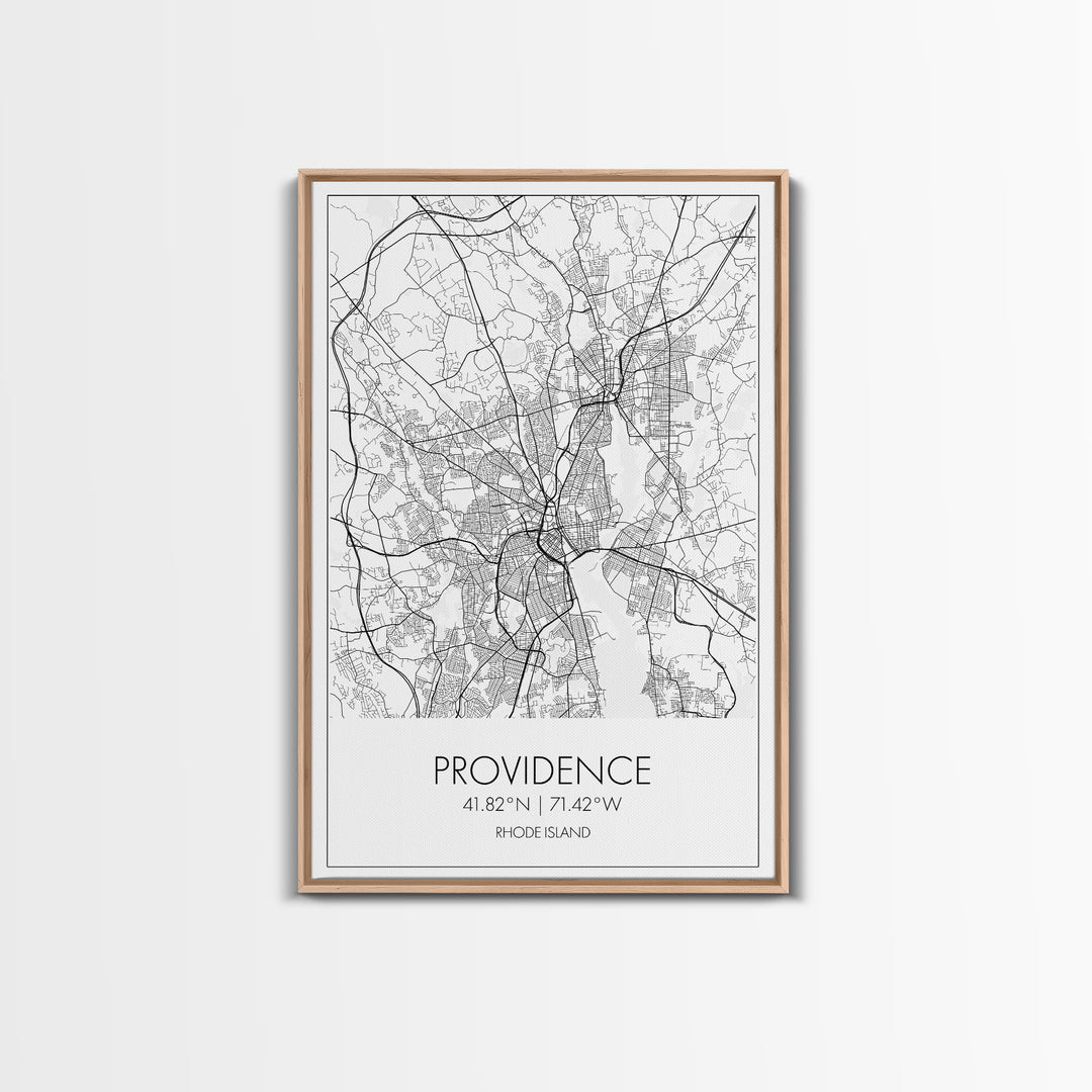 Providence Street Map, Rhode Island Map, City Map Art, Minimalist Art, Wall Art, Canvas Print, Bedroom Wall Décor, Gift For Couples,