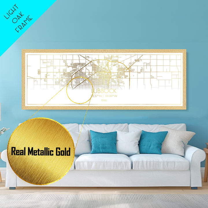 Lubbock Texas City Poster, Panoramic street map, black and gold, Metallic Gold Art, Metal Art, wood framed map, Best Friend Gifts