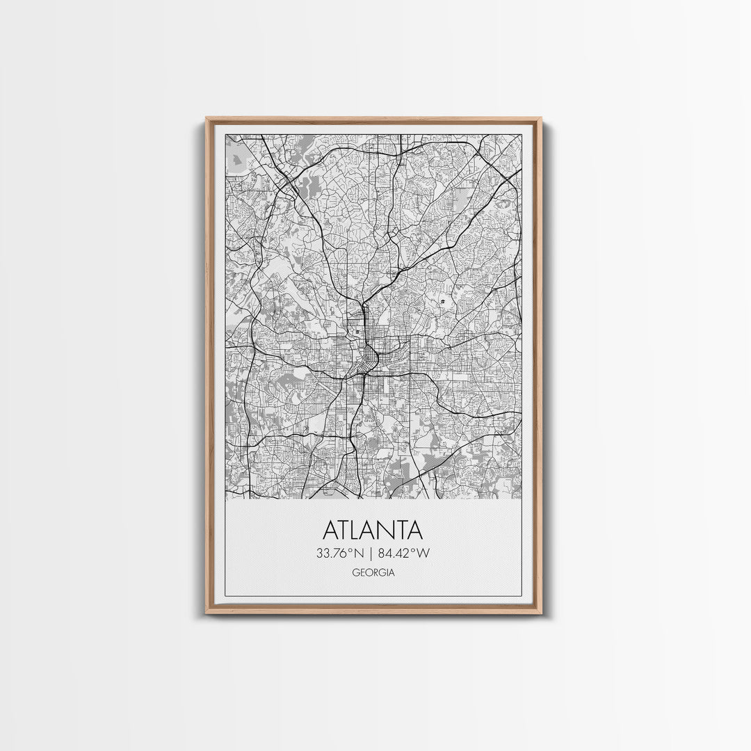 Atlanta Street Map, Georgia Map, City Map Art, Travel Print, Couple Gift, Minimalist Art Print, Wall Art, Canvas Print, Canvas Wall Art