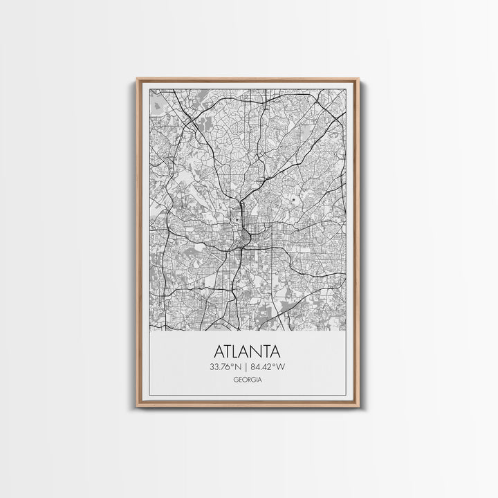 Atlanta Street Map, Georgia Map, City Map Art, Travel Print, Couple Gift, Minimalist Art Print, Wall Art, Canvas Print, Canvas Wall Art