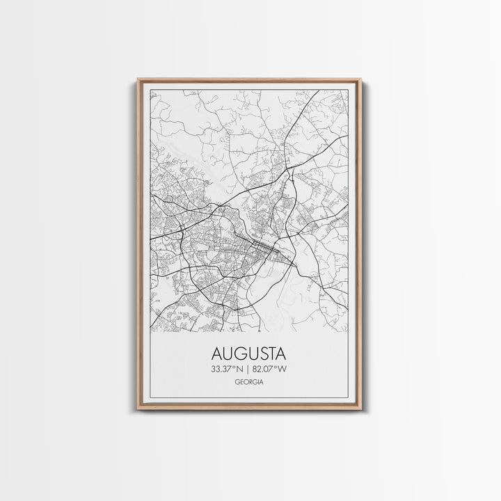 Augusta Street Map, Georgia Map, City Map Art, Dorm Wall Art, Adventure Wall Art, Minimalist Art, Wall Art, Canvas Print, Canvas Wall Art