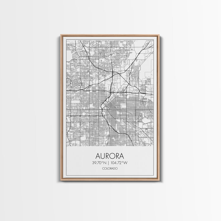 Aurora Street Map, Colorado Map, City Map Print, Travel Lover Gift, Above Bed Art, Minimalist Art, Wall Art, Canvas Print, Canvas Wall Art